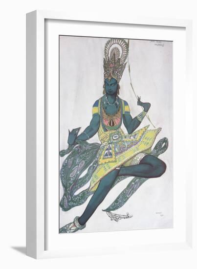 Vaslav Nijinsky. Costume Design for the Ballet Blue God by R. Hahn, 1912-Léon Bakst-Framed Giclee Print