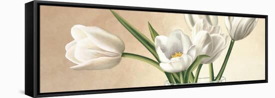 Vaso con tulipani bianchi-Eva Barberini-Framed Stretched Canvas