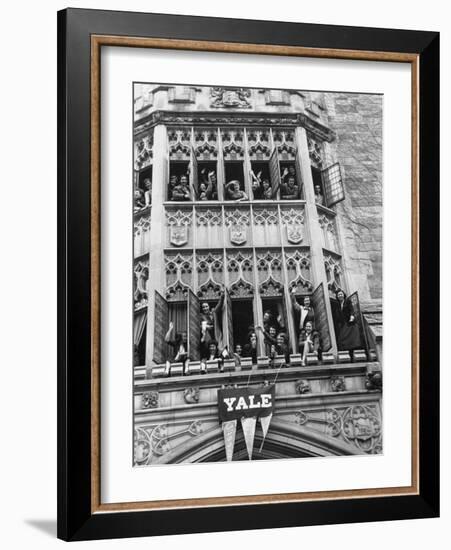 Vassar Girls Cheering Cyclists from Windows-Yale Joel-Framed Photographic Print