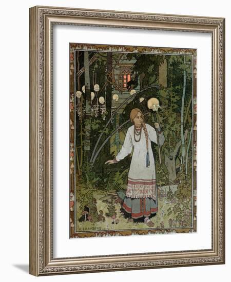 Vassilissa in the Forest, Illustration from the Russian Folk Tale, "The Very Beautiful Vassilissa"-Ivan Bilibin-Framed Giclee Print