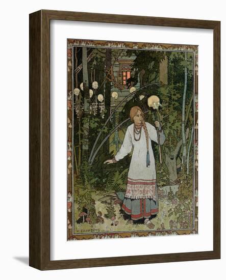 Vassilissa in the Forest, Illustration from the Russian Folk Tale, "The Very Beautiful Vassilissa"-Ivan Bilibin-Framed Giclee Print