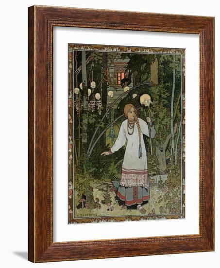 Vassilissa in the Forest, Illustration from the Russian Folk Tale, "The Very Beautiful Vassilissa"-Ivan Bilibin-Framed Giclee Print