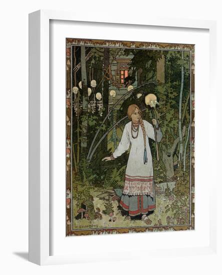 Vassilissa in the Forest, Illustration from the Russian Folk Tale, "The Very Beautiful Vassilissa"-Ivan Bilibin-Framed Giclee Print