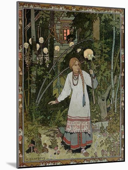 Vassilissa in the Forest, Illustration from the Russian Folk Tale, "The Very Beautiful Vassilissa"-Ivan Bilibin-Mounted Giclee Print