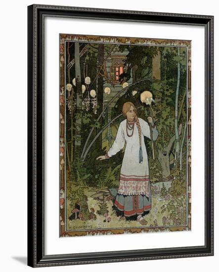Vassilissa in the Forest, Illustration from the Russian Folk Tale, "The Very Beautiful Vassilissa"-Ivan Bilibin-Framed Giclee Print