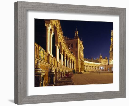 Vast Semi-Circular Plaza De España in Seville-Andrew Watson-Framed Photographic Print