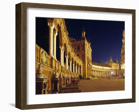 Vast Semi-Circular Plaza De España in Seville-Andrew Watson-Framed Photographic Print