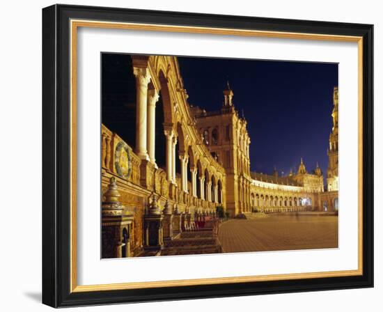 Vast Semi-Circular Plaza De España in Seville-Andrew Watson-Framed Photographic Print