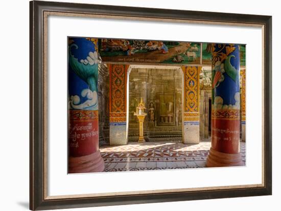 Vat Nokor, Angkorian Sanctuary Dated 11th Century and Modern Temple, Kompong Cham (Kampong Cham)-Nathalie Cuvelier-Framed Photographic Print