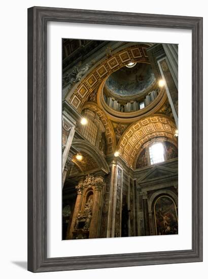 Vatican City, Rome, Italy, Ceiling Inside Saint Peter's Basilica-David Noyes-Framed Photographic Print