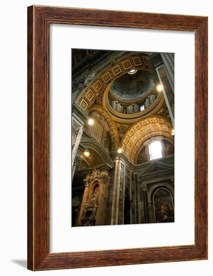 Vatican City, Rome, Italy, Ceiling Inside Saint Peter's Basilica-David Noyes-Framed Photographic Print