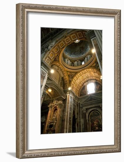 Vatican City, Rome, Italy, Ceiling Inside Saint Peter's Basilica-David Noyes-Framed Photographic Print