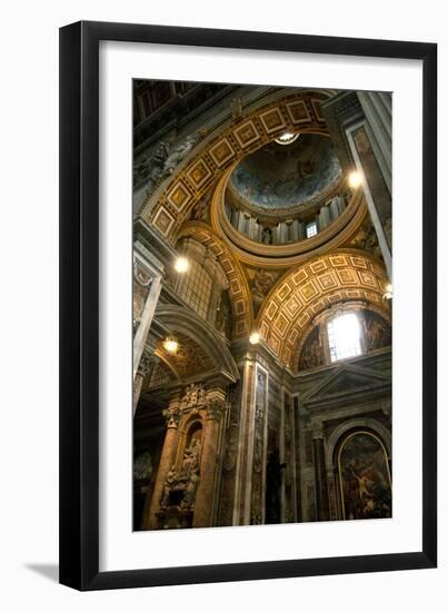 Vatican City, Rome, Italy, Ceiling Inside Saint Peter's Basilica-David Noyes-Framed Photographic Print