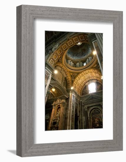 Vatican City, Rome, Italy, Ceiling Inside Saint Peter's Basilica-David Noyes-Framed Photographic Print