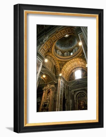 Vatican City, Rome, Italy, Ceiling Inside Saint Peter's Basilica-David Noyes-Framed Photographic Print