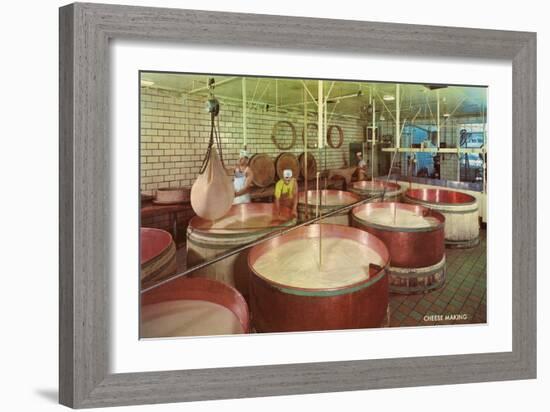 Vats of Cheese Curds-null-Framed Art Print