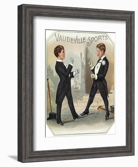 Vaudeville Sports Brand Cigar Box Label-Lantern Press-Framed Art Print