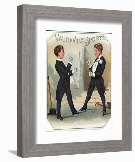 Vaudeville Sports Brand Cigar Box Label-Lantern Press-Framed Art Print