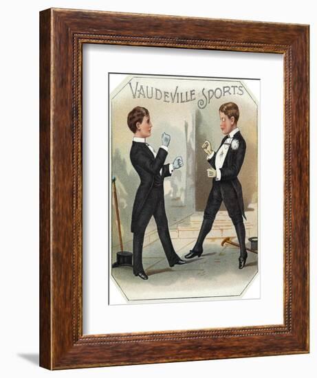 Vaudeville Sports Brand Cigar Box Label-Lantern Press-Framed Art Print