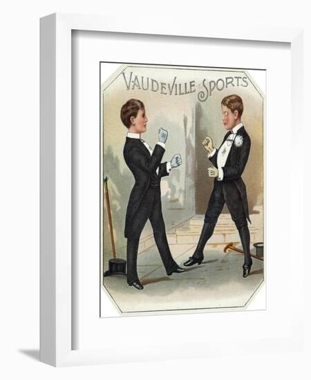 Vaudeville Sports Brand Cigar Box Label-Lantern Press-Framed Art Print