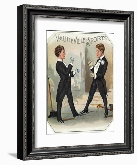 Vaudeville Sports Brand Cigar Box Label-Lantern Press-Framed Art Print