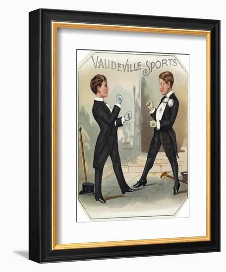 Vaudeville Sports Brand Cigar Box Label-Lantern Press-Framed Art Print