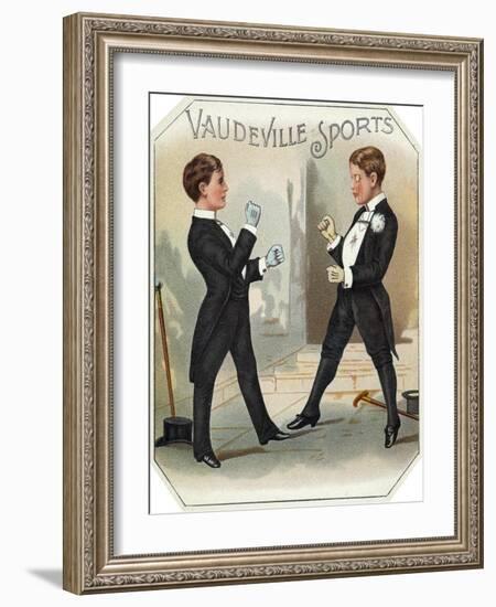 Vaudeville Sports Brand Cigar Box Label-Lantern Press-Framed Art Print