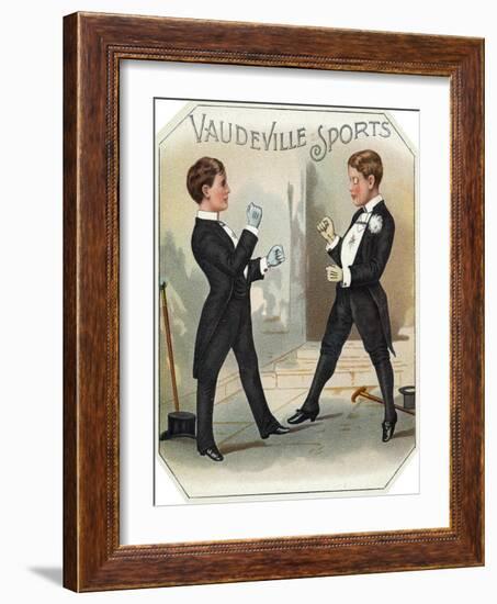 Vaudeville Sports Brand Cigar Box Label-Lantern Press-Framed Art Print