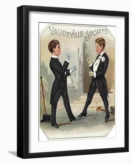 Vaudeville Sports Brand Cigar Box Label-Lantern Press-Framed Art Print
