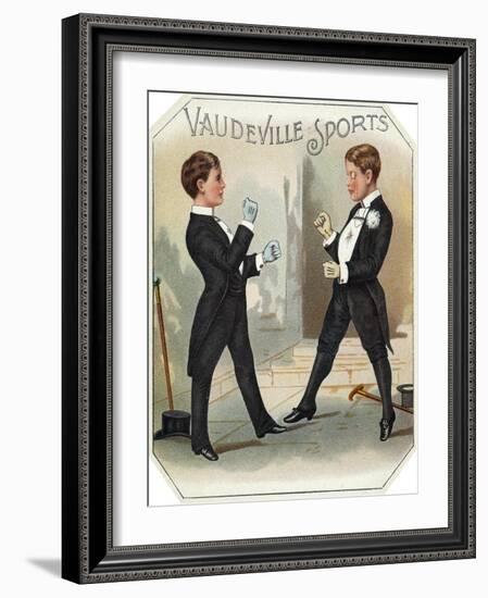 Vaudeville Sports Brand Cigar Box Label-Lantern Press-Framed Art Print