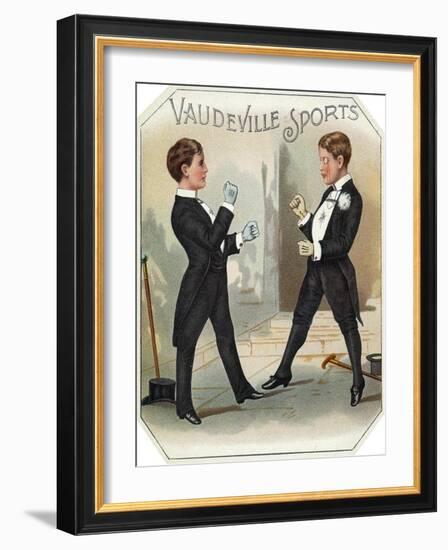 Vaudeville Sports Brand Cigar Box Label-Lantern Press-Framed Art Print