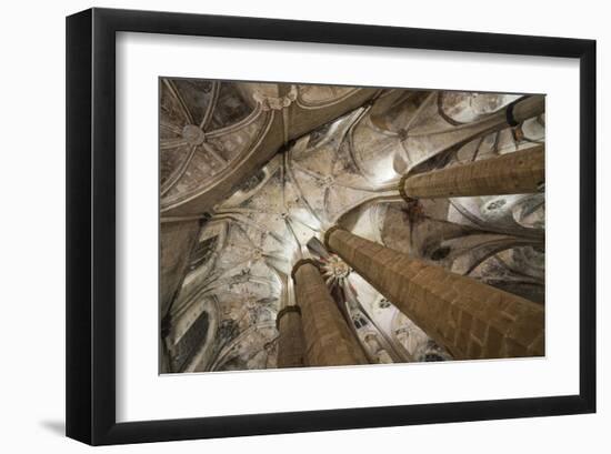 Vault in Santa Maria del Mar in Barcelona, Catalonia, Spain-null-Framed Art Print