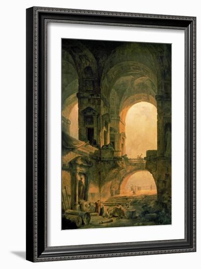 Vaulted Arches Ruin-Hubert Robert-Framed Art Print