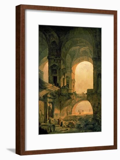 Vaulted Arches Ruin-Hubert Robert-Framed Art Print