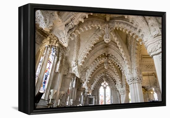 Vaulting in Rosslyn Chapel, Roslin, Midlothian, Scotland, United Kingdom-Nick Servian-Framed Premier Image Canvas