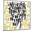 Vector Alphabet. Hand Drawn Letters. Letters of the Alphabet Written with a Brush.-veraholera-Mounted Art Print