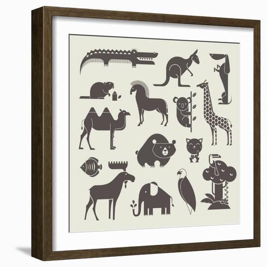 Vector Animals Set-vector pro-Framed Art Print
