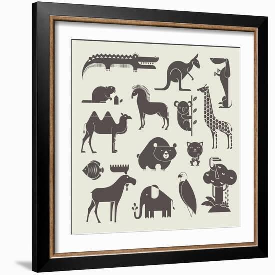 Vector Animals Set-vector pro-Framed Art Print