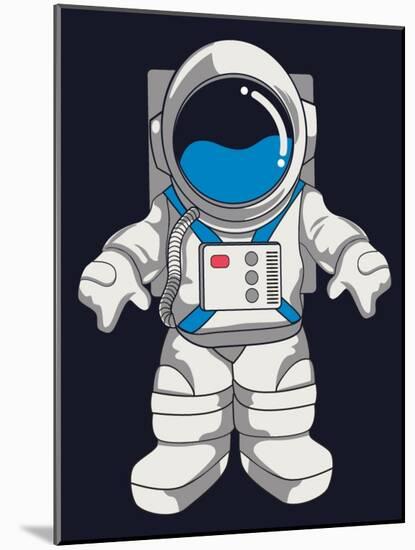 Vector Astronaut Design-braingraph-Mounted Art Print