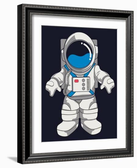 Vector Astronaut Design-braingraph-Framed Art Print