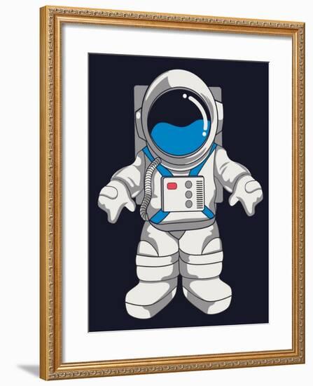 Vector Astronaut Design-braingraph-Framed Art Print