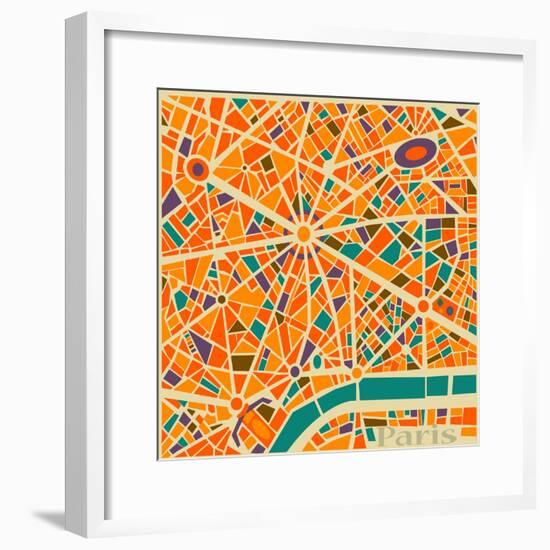 Vector Background Abstract Pattern Paris City Map Trendy Colors-EverstRuslan-Framed Premium Giclee Print