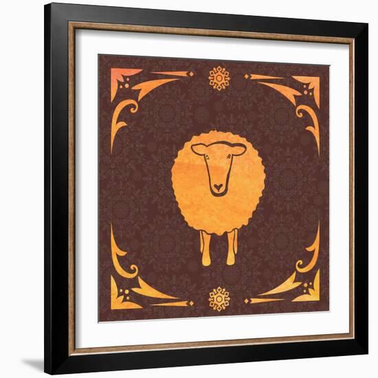 Vector Card with Sheep and 2015-kisika-Framed Premium Giclee Print