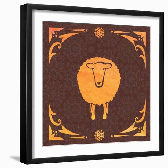 Vector Card with Sheep and 2015-kisika-Framed Premium Giclee Print