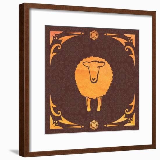 Vector Card with Sheep and 2015-kisika-Framed Premium Giclee Print