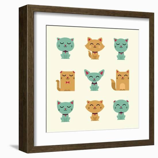 Vector Cats-vector pro-Framed Art Print