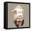 Vector Closeup Portrait of Funny Camel Hipster-kavalenkava volha-Framed Stretched Canvas