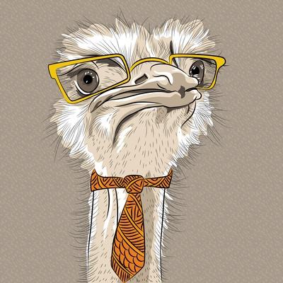 Vector Closeup Portrait of Funny Ostrich Bird Hipster' Art Print - kavalenkava volha Vector Closeup Portrait of Funny Ostrich Bird Hipster' Art Print - kavalenkava volha