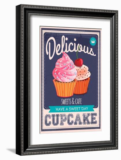 Vector Cupcakes Poster-null-Framed Art Print