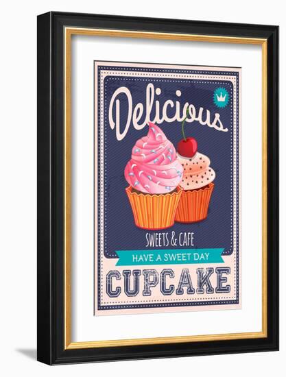 Vector Cupcakes Poster-null-Framed Art Print
